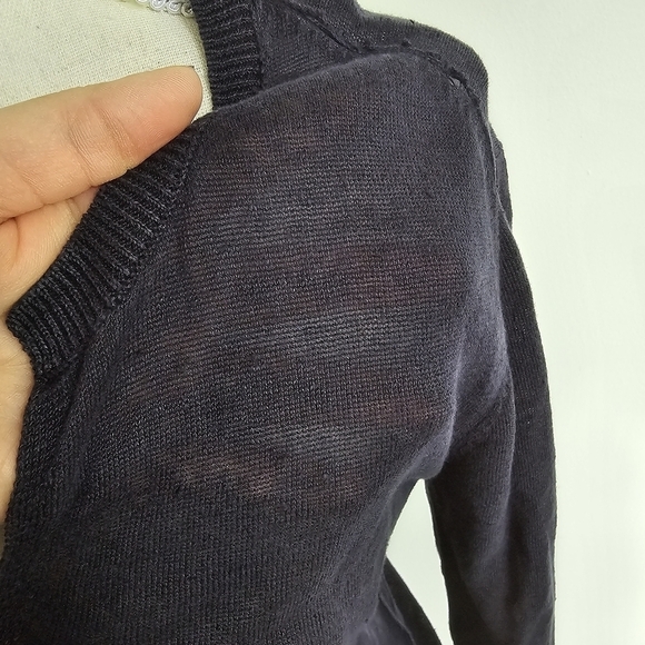 Gerard Darel Black Linen Reverse Seam Top - Picture 11 of 12